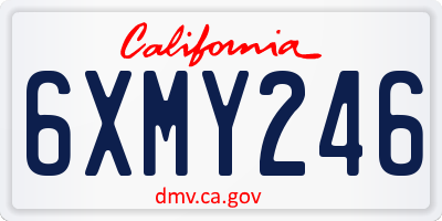 CA license plate 6XMY246