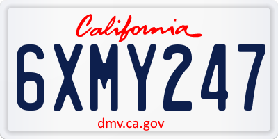 CA license plate 6XMY247
