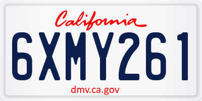 CA license plate 6XMY261