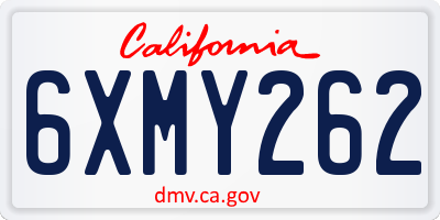 CA license plate 6XMY262