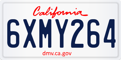 CA license plate 6XMY264