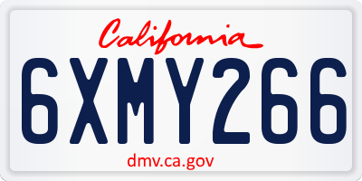 CA license plate 6XMY266