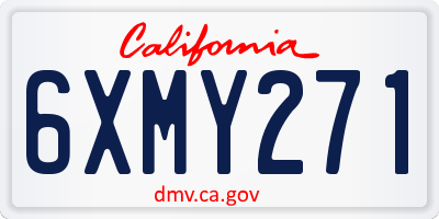 CA license plate 6XMY271