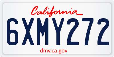 CA license plate 6XMY272