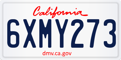 CA license plate 6XMY273
