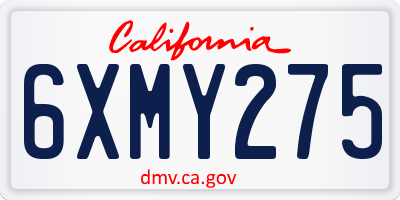 CA license plate 6XMY275