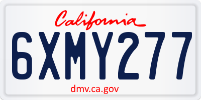 CA license plate 6XMY277