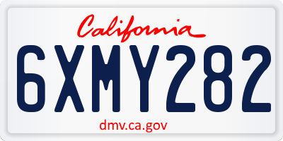 CA license plate 6XMY282