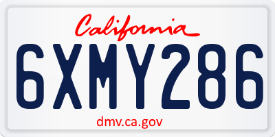 CA license plate 6XMY286
