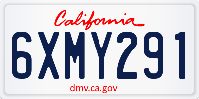 CA license plate 6XMY291