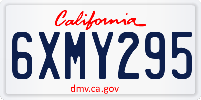 CA license plate 6XMY295