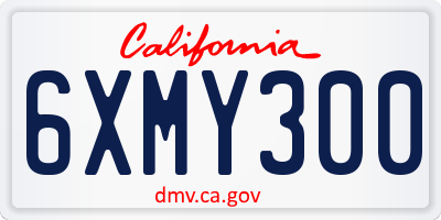CA license plate 6XMY300