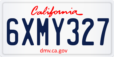 CA license plate 6XMY327