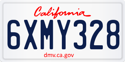 CA license plate 6XMY328