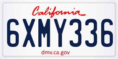 CA license plate 6XMY336