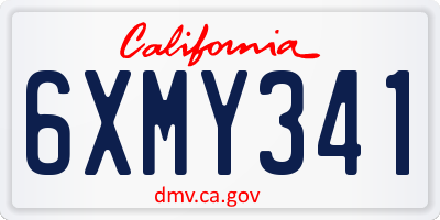 CA license plate 6XMY341