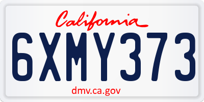 CA license plate 6XMY373