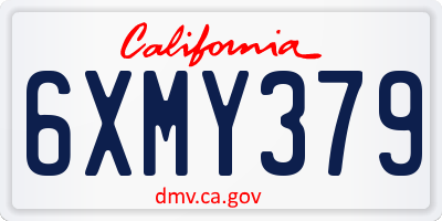 CA license plate 6XMY379