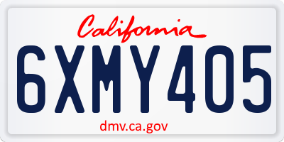 CA license plate 6XMY405