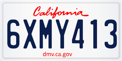 CA license plate 6XMY413