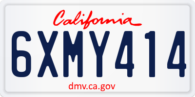 CA license plate 6XMY414