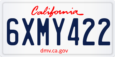 CA license plate 6XMY422