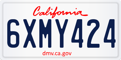 CA license plate 6XMY424