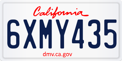CA license plate 6XMY435