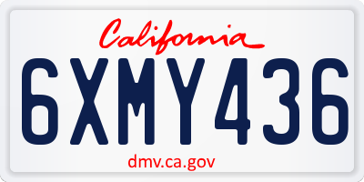 CA license plate 6XMY436