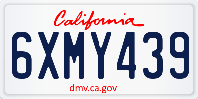 CA license plate 6XMY439