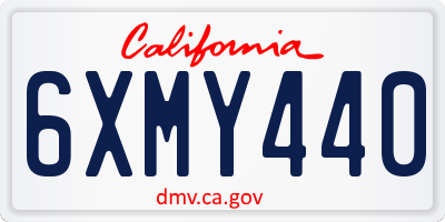 CA license plate 6XMY440