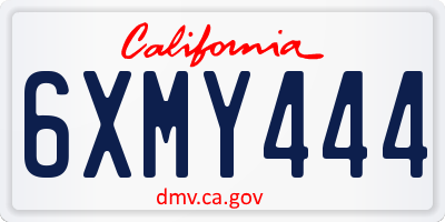 CA license plate 6XMY444