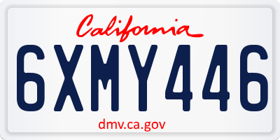 CA license plate 6XMY446