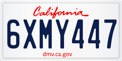 CA license plate 6XMY447