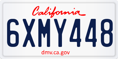 CA license plate 6XMY448