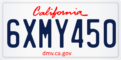 CA license plate 6XMY450
