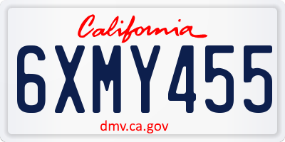 CA license plate 6XMY455