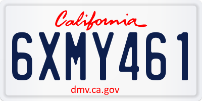 CA license plate 6XMY461