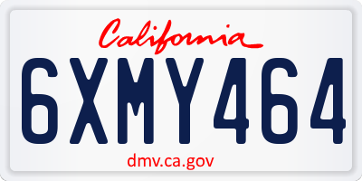CA license plate 6XMY464