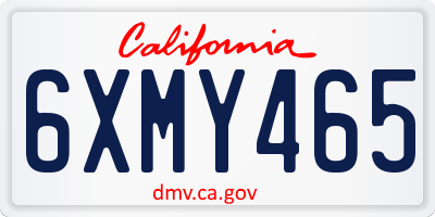 CA license plate 6XMY465