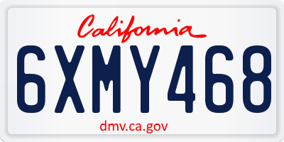 CA license plate 6XMY468