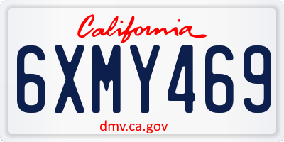 CA license plate 6XMY469