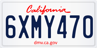 CA license plate 6XMY470