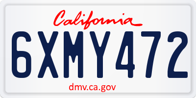 CA license plate 6XMY472