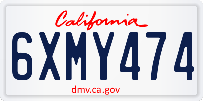 CA license plate 6XMY474