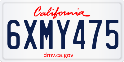 CA license plate 6XMY475