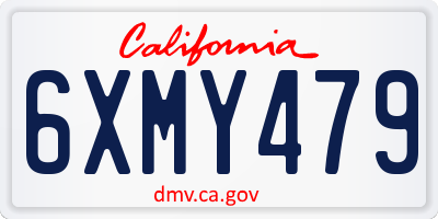 CA license plate 6XMY479