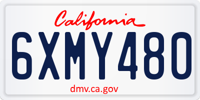 CA license plate 6XMY480