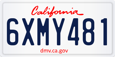 CA license plate 6XMY481
