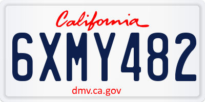 CA license plate 6XMY482